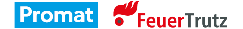 Logo PRomat und Logo Feuertrutz