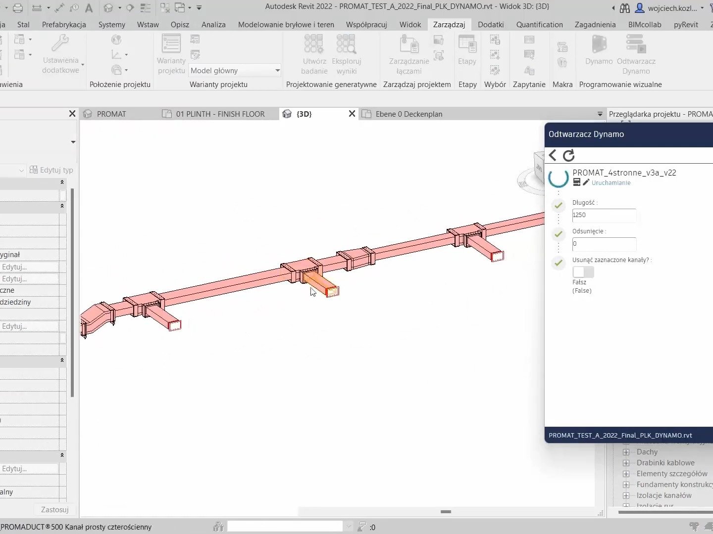 Revit Dynamo - obudowa kanałów wentylacyjnych i oddymiających materiałami Promat