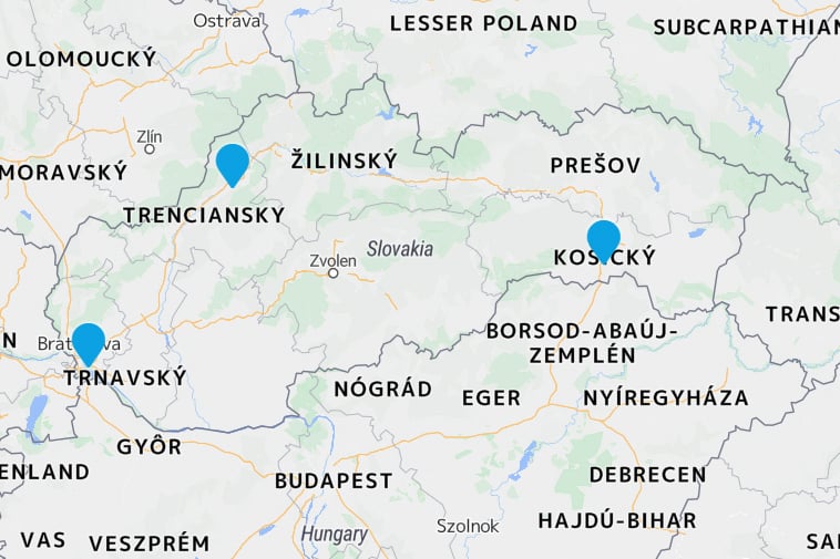 Obrázok mapy distribútorov Promat na Slovensku