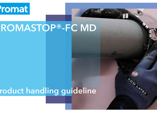 Snimka zaslona videozapisa o korištenju PROMASTOP®-FC MD protupožarne obujmice za cijevi.