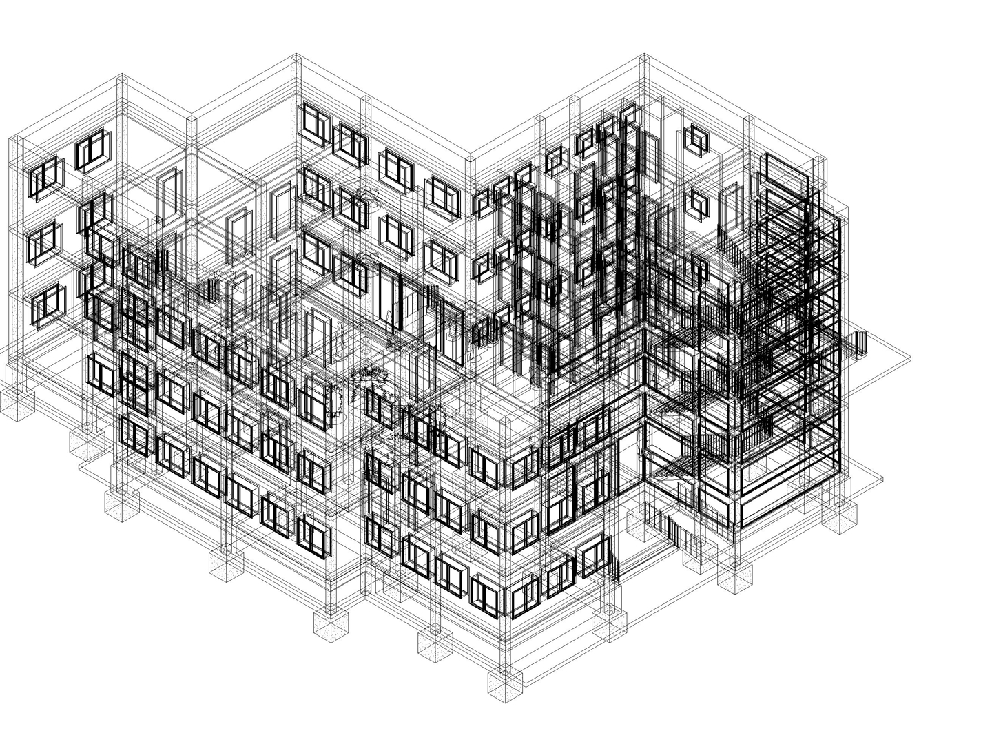 Ilustrácia 3D BIM modelu budovy