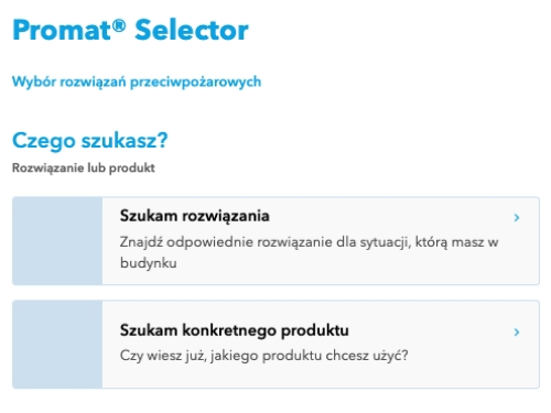 Promat Selector Screen