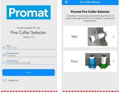 Promat Fire Collar Selector App